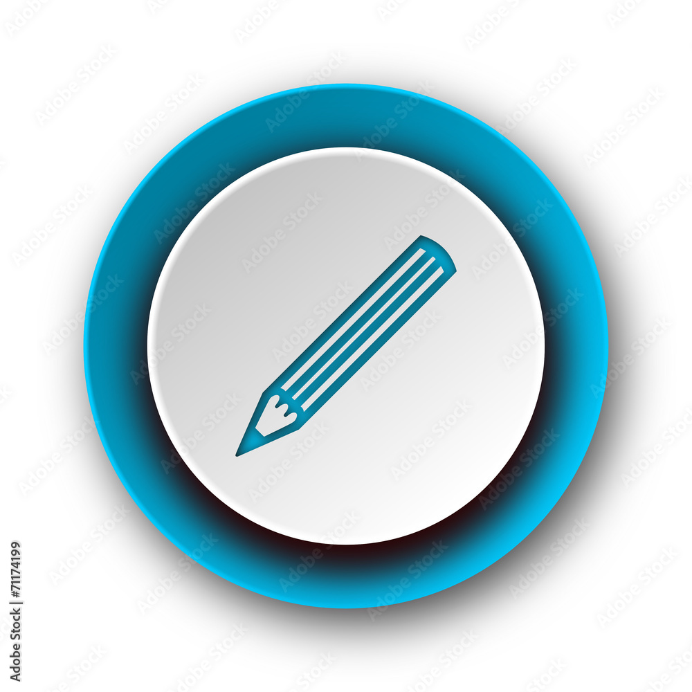 pencil blue modern web icon on white background pencil blue modern web icon on white background