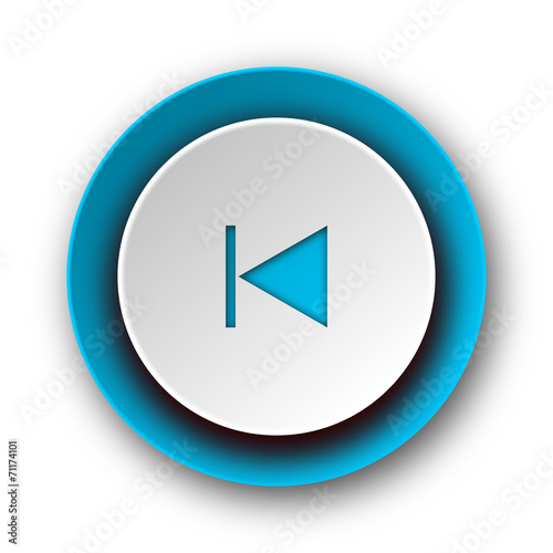 Free Download prev blue modern web icon on white background - GFXLoad