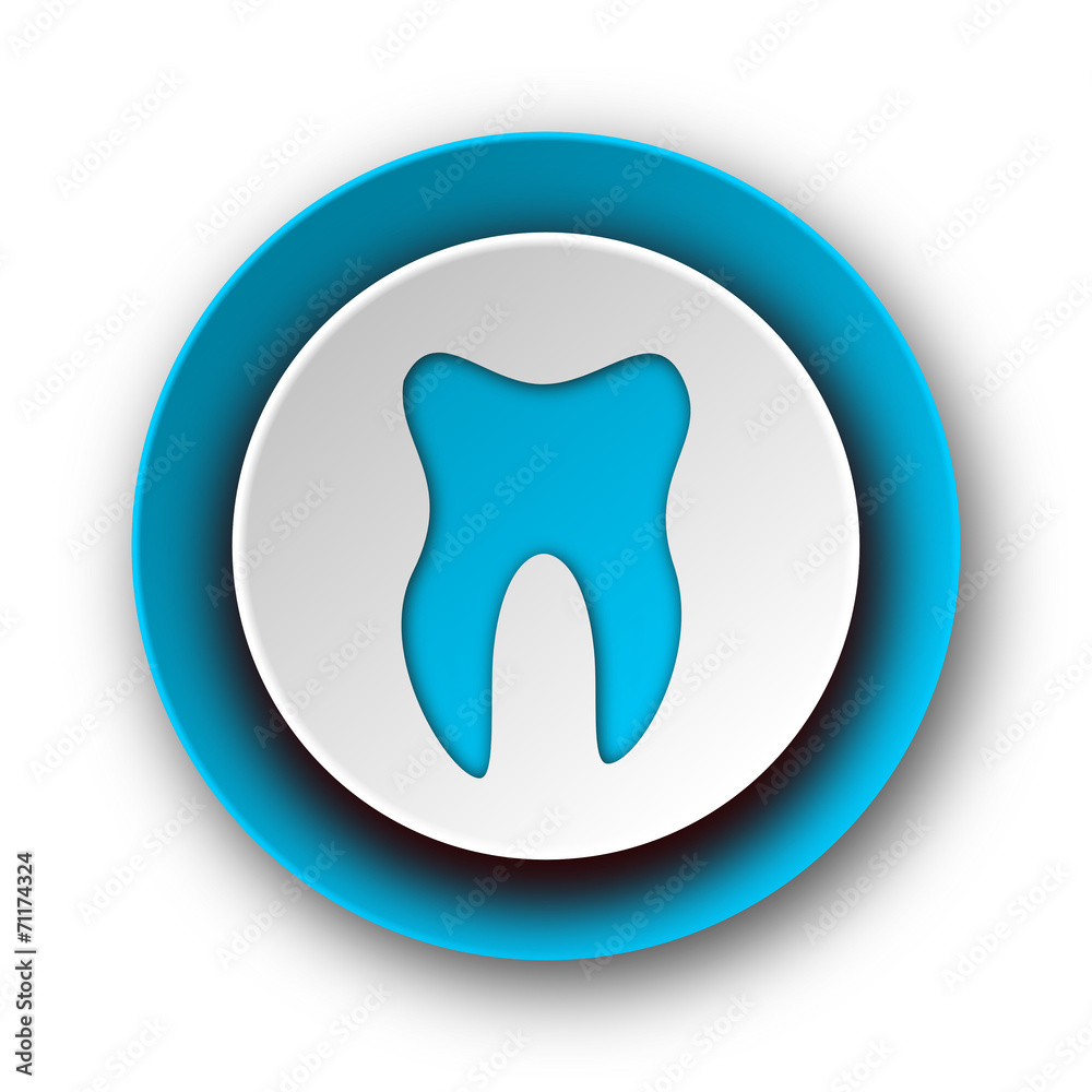 tooth blue modern web icon on white background tooth blue modern web icon on white background