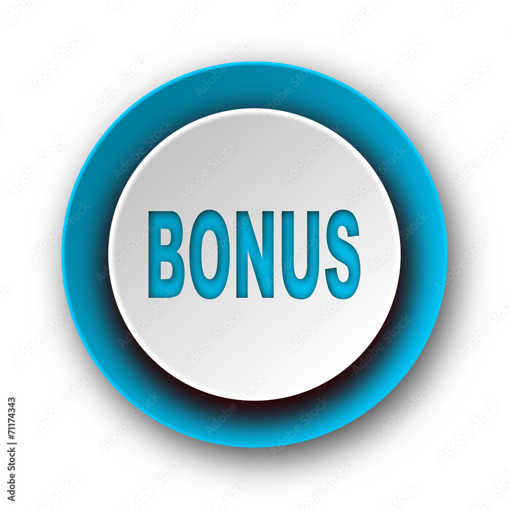bonus blue modern web icon on white background bonus blue modern web icon on white background