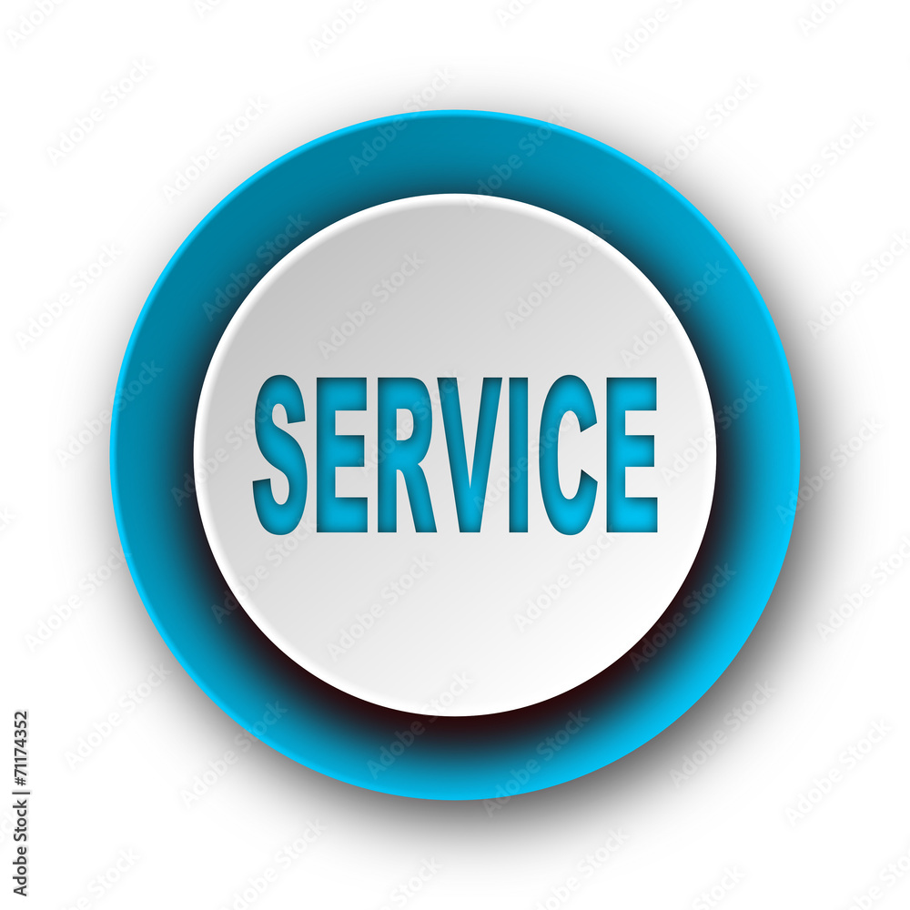 service blue modern web icon on white background service blue modern web icon on white background