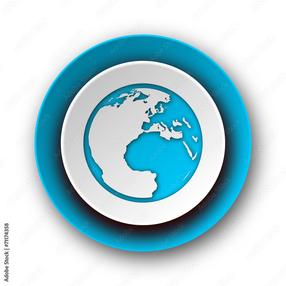 earth blue modern web icon on white background earth blue modern web icon on white background