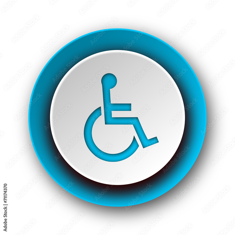 wheelchair blue modern web icon on white background wheelchair blue modern web icon on white background