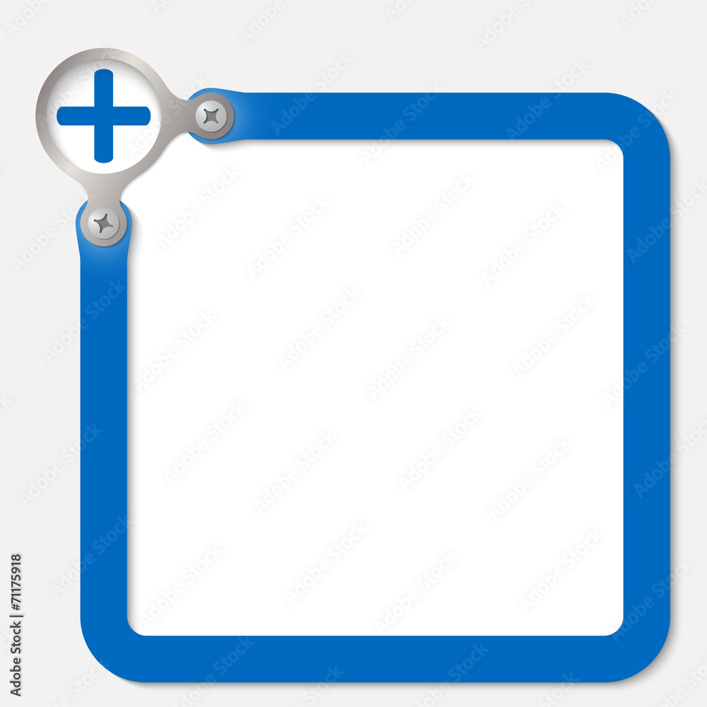 blue frame for any text with plus symbol blue frame for any text with plus symbol