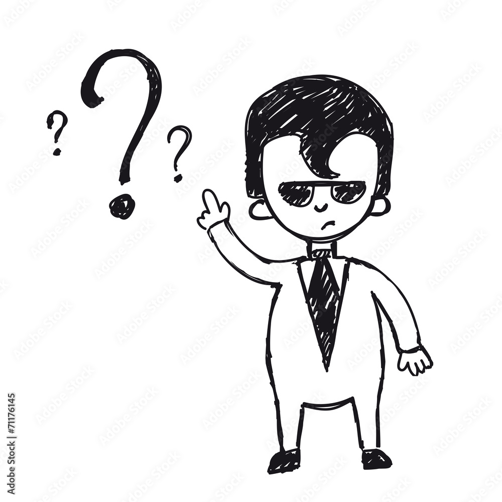Business man on a question mark Business man on a question mark