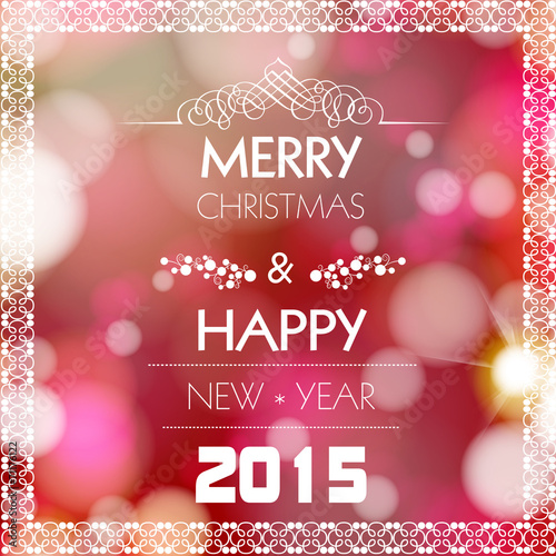 New year and christmas greeting card design, easy editable