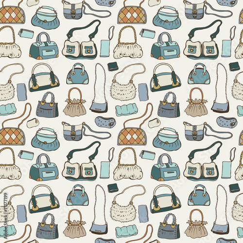 Women handbags. Seamless pattern.