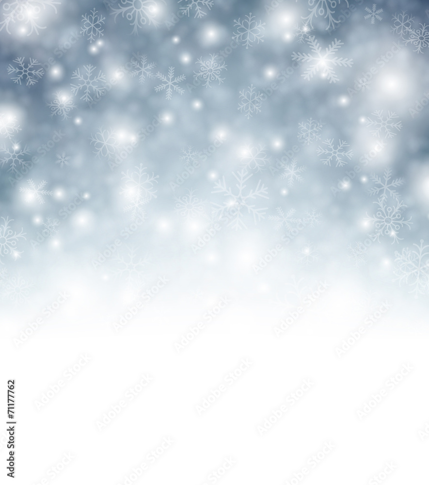 Christmas background with fallen snowflakes.