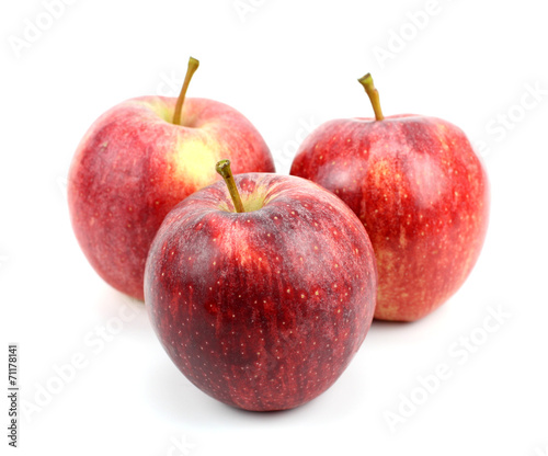 Red apple isolated on white background.