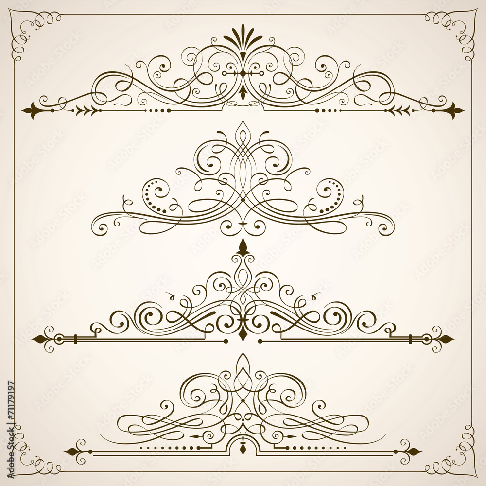 Fototapeta premium Excellent clligraphic frames II