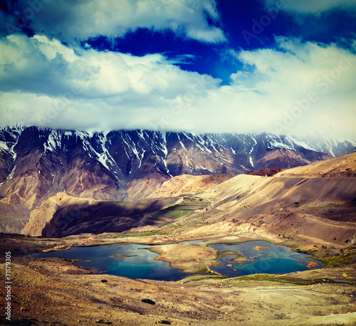 Mountain lakes in Himalayas