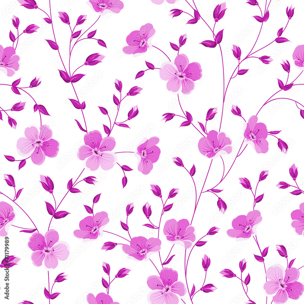 Fototapeta Seamless flowers pattern.