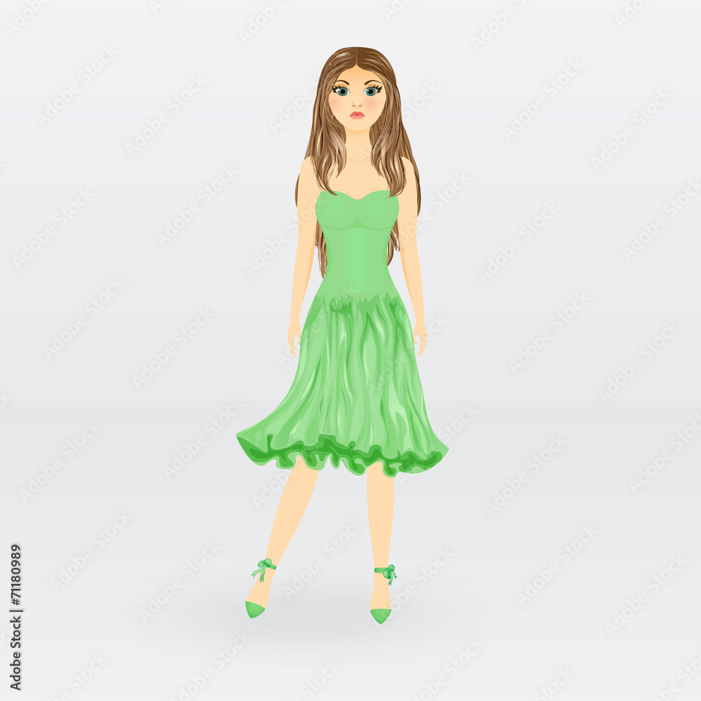 Image doll in green dress Image doll in green dress