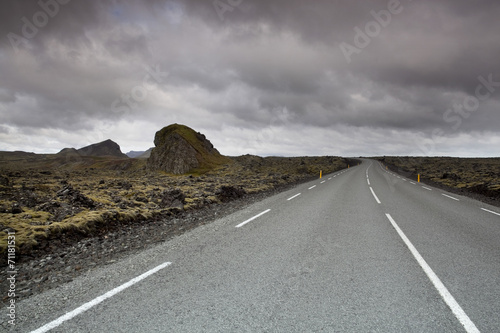 An open stretch of road in Iceland