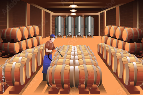 Worker in a winery