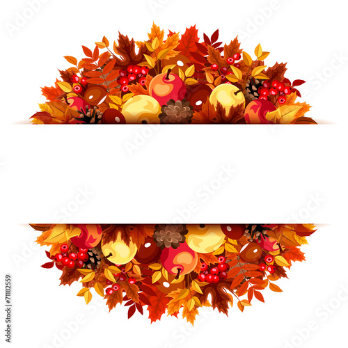 Banner with autumn leaves. Vector eps-10.