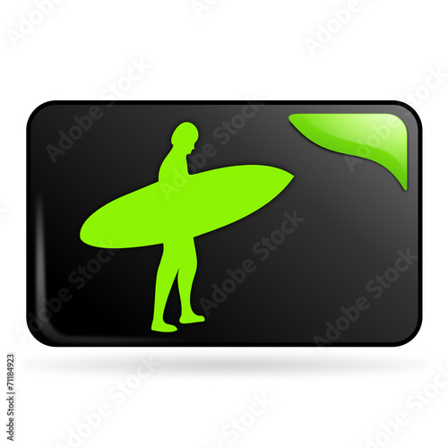 surf sur bouton web rectangle vert