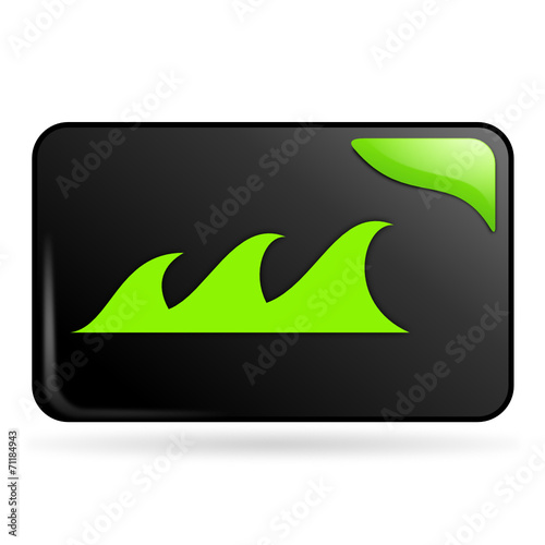 vague de submersion sur bouton web rectangle vert