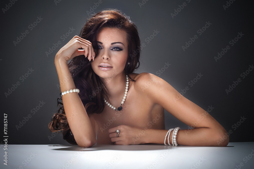 Beauty portrait of brunette girl