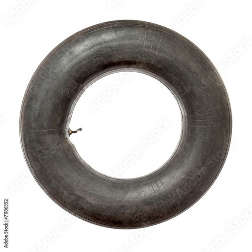 Tire tube on white background