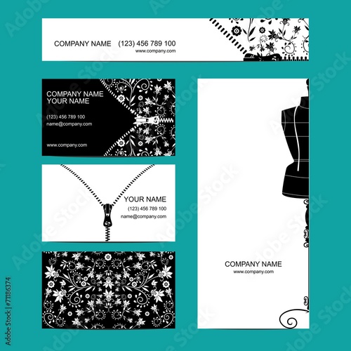 set of business cards