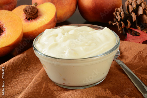 Greek style peach yogurt