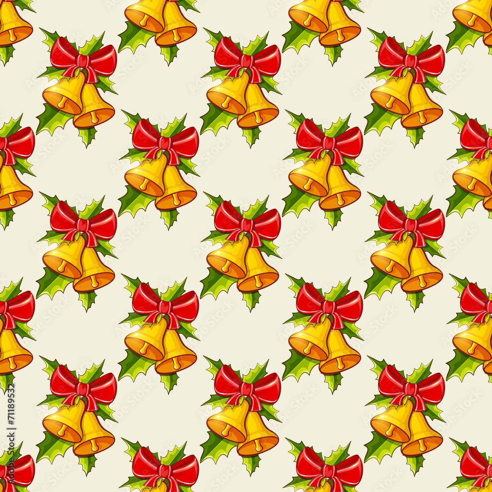 Christmas background with bells. Vector seamless pattern. Christmas background with bells. Vector seamless pattern.