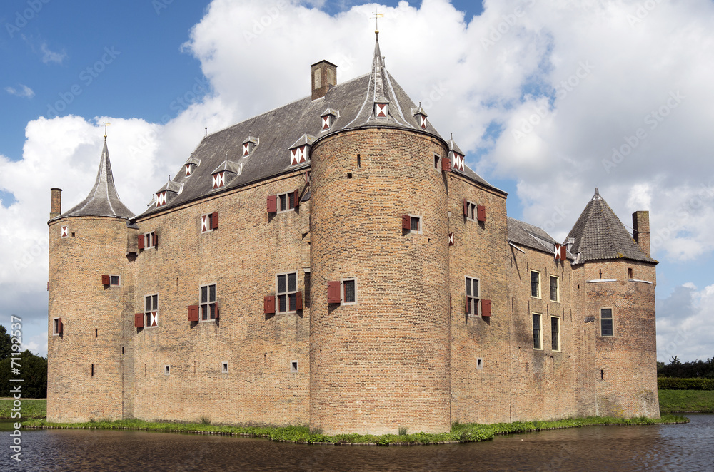 Ammersoyen Castle in the village Ammerzoden in the Netherlands.