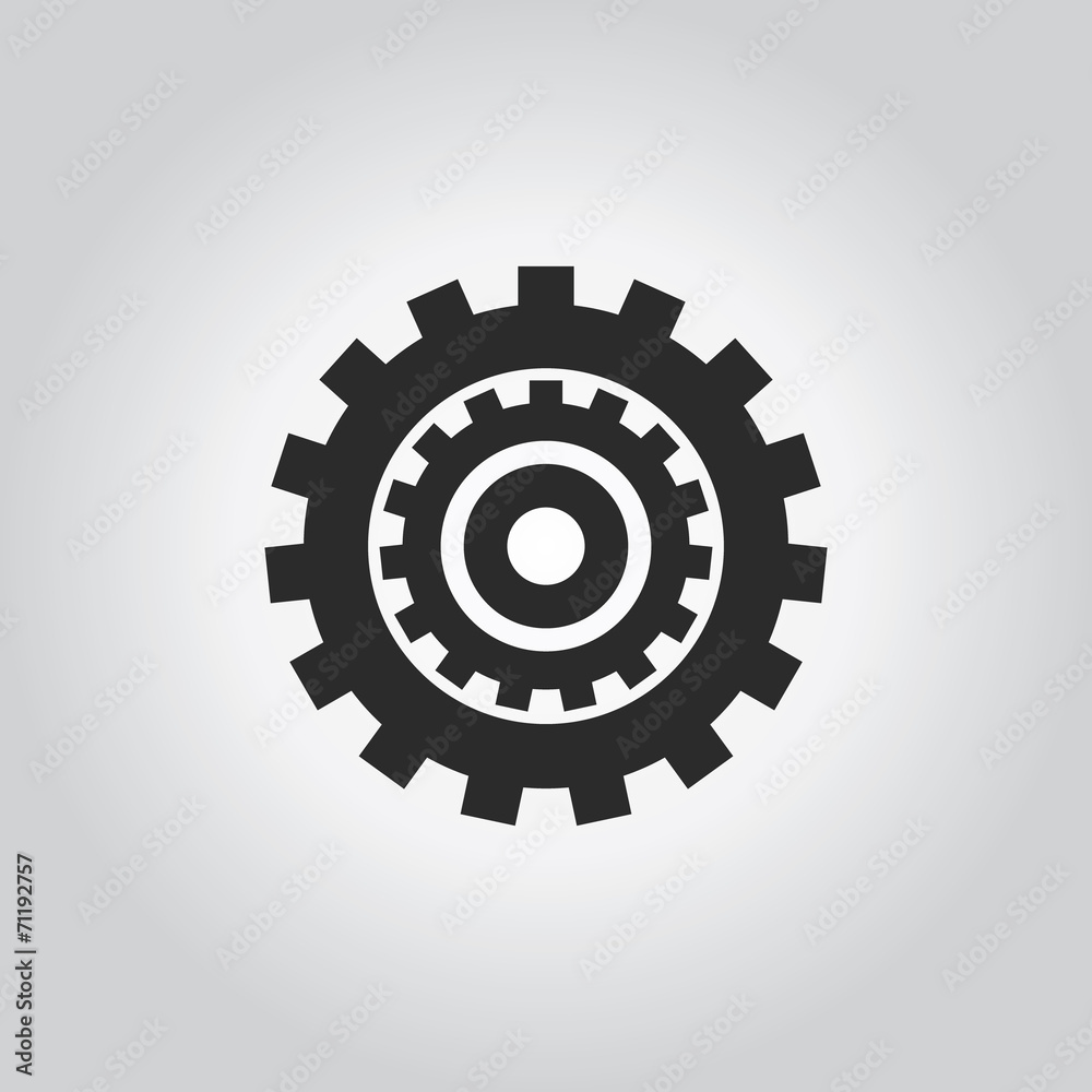Gears icon. Industy black grey icons set. Flat design style. Vec Gears icon. Industy black grey icons set. Flat design style. Vec