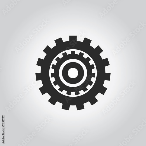Gears icon. Industy black grey icons set. Flat design style. Vec
