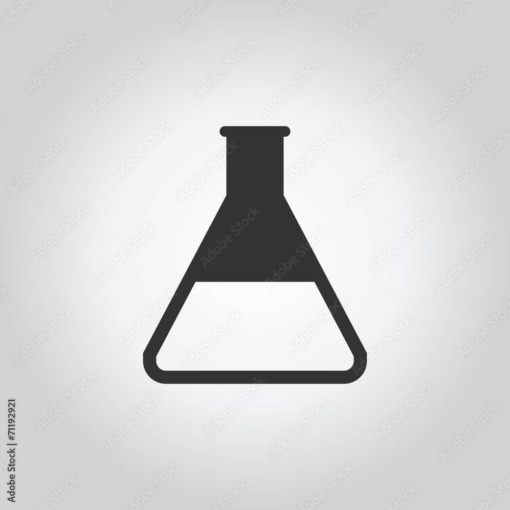 Erlenmeyer flask icon. Industy black grey icons set. Flat design Erlenmeyer flask icon. Industy black grey icons set. Flat design