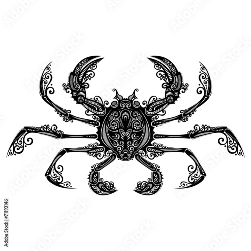 Vector Sea Crab. Patterned design