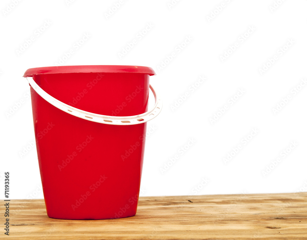 Red bucket isolated on white background Red bucket isolated on white background