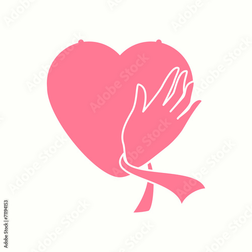 Breast cancer awareness, prevention, care, vector illustration