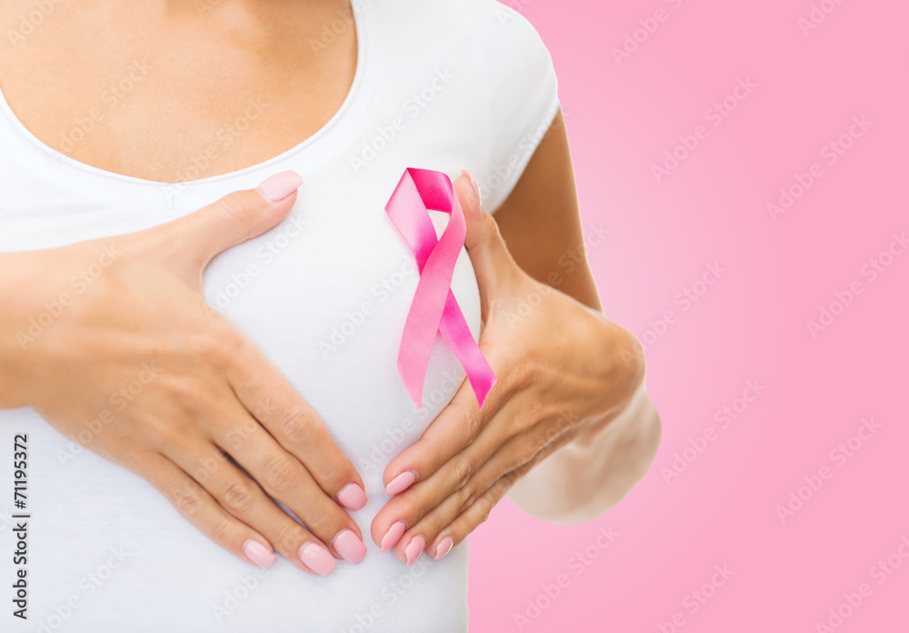 custom made wallpaper toronto digitalclose up of woman with cancer awareness ribbon