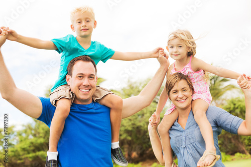 Happy Family Outside