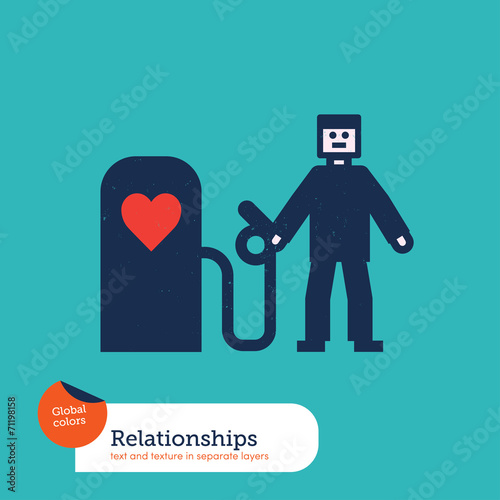 Vector man with a love pump