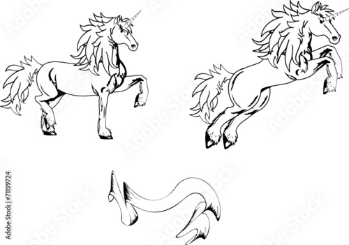 unicorn tattoo tshirt set