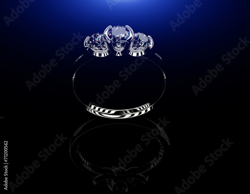 Wedding Ring with Diamond. Jewelry background