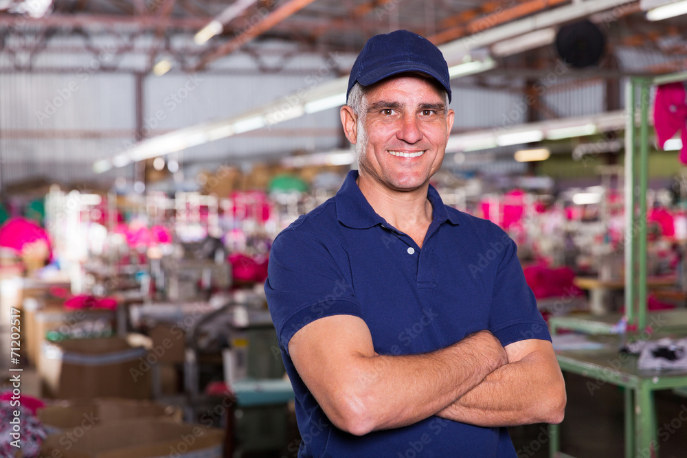 Obraz premium senior clothing factory owner portrait