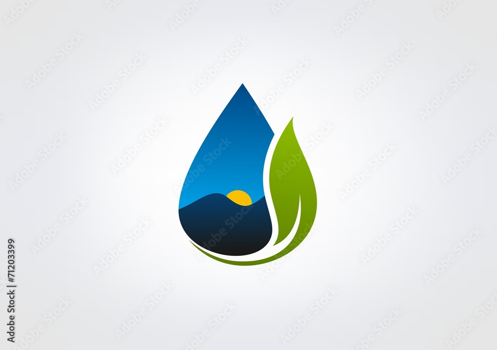 Waterdrop Leaf Mont icon logo Symbol Waterdrop Leaf Mont icon logo Symbol