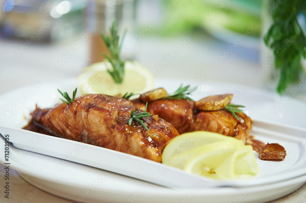 salmon with teriyaki sauce salmon with teriyaki sauce