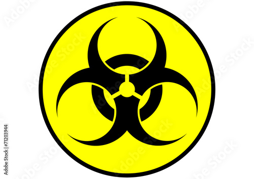 biohazard symbol label yellow isolated