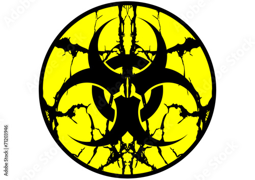 Biohazard symbol label spit up