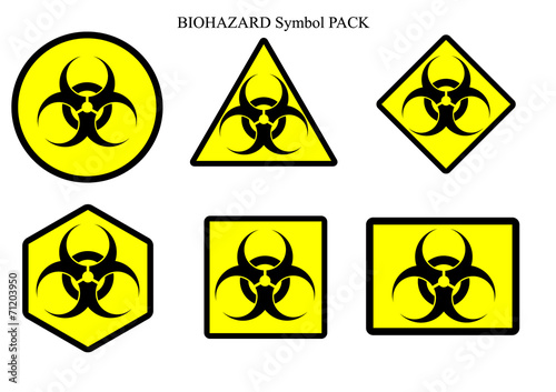 Biohazard symbol label pack