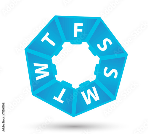 Plastic box for pills 1 week .Vector illustration