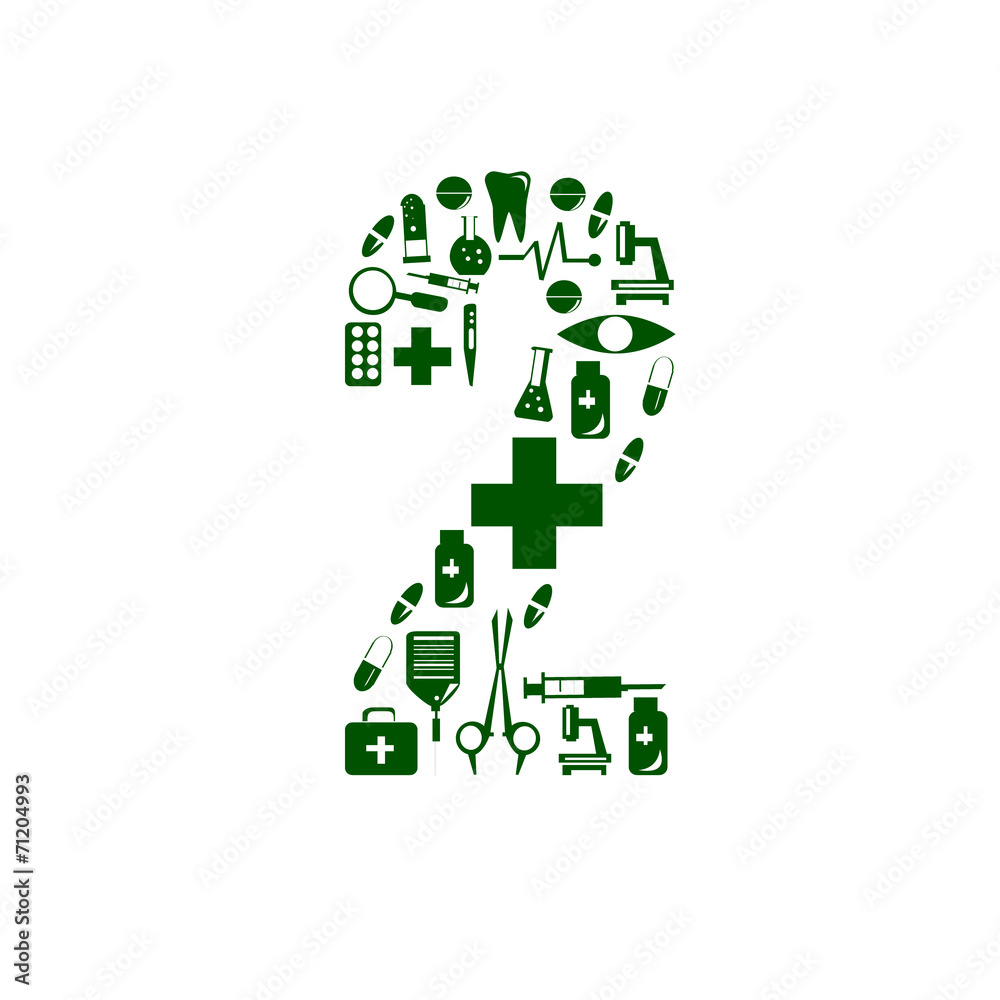 Medical font. alphabet made of medical pills. number 2 Medical font. alphabet made of medical pills. number 2
