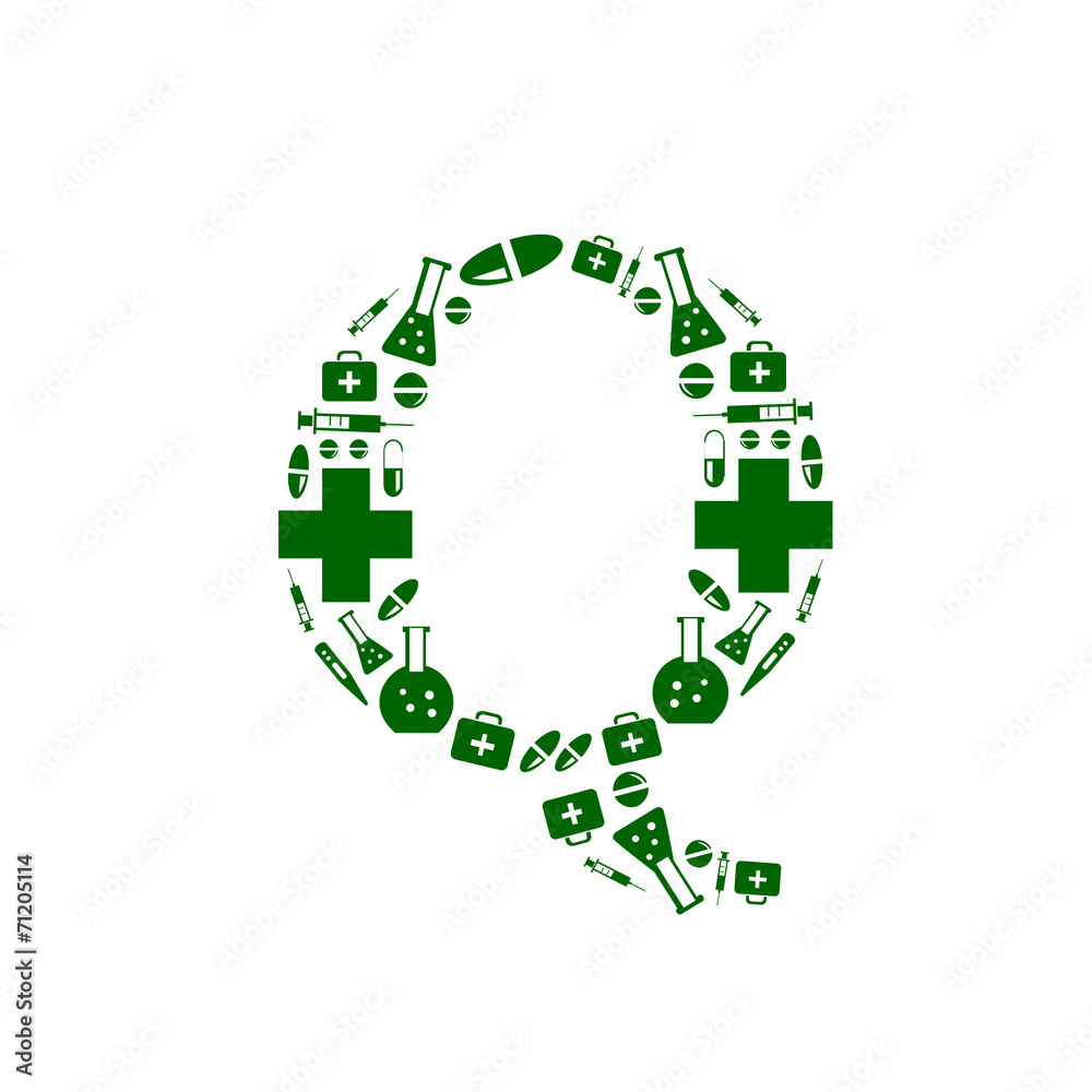 Letter Q, alphabet of medicine pills Letter Q, alphabet of medicine pills