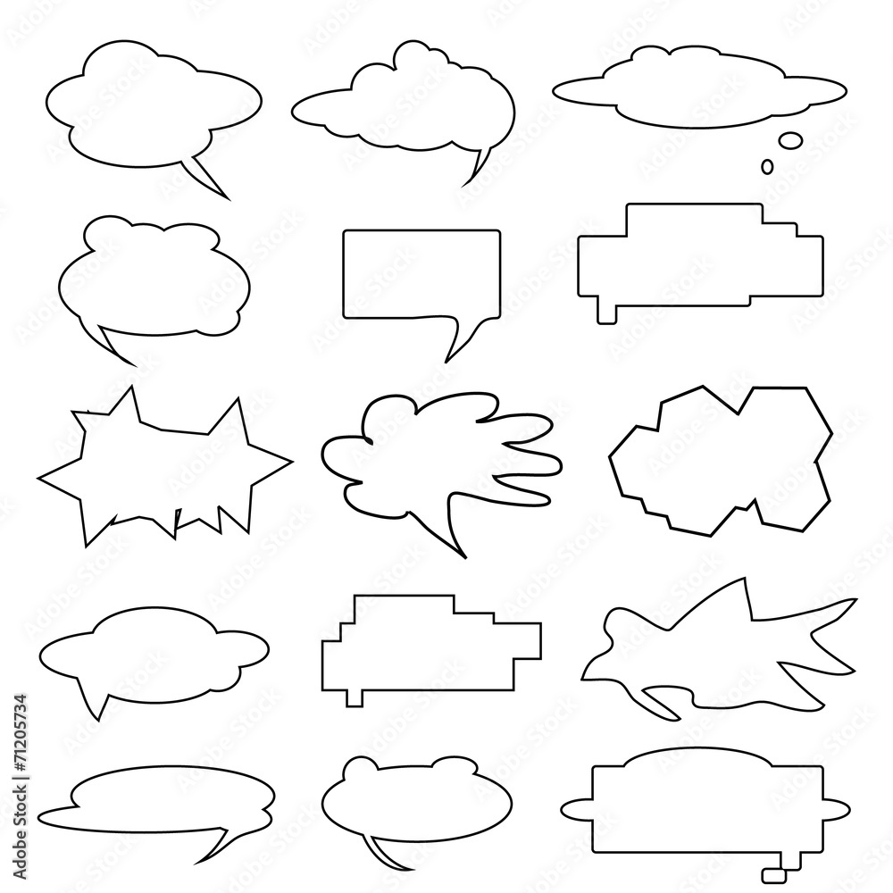 Obraz premium Collection of different shaped speech bubbles