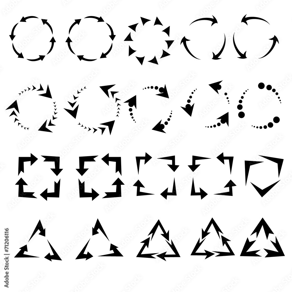 Fototapeta premium circle arrows icon, pictogram refresh reload rotation loop, sign